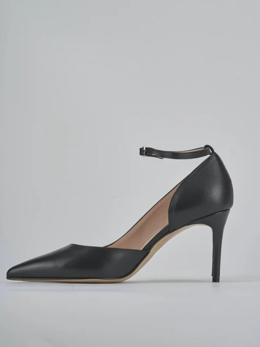 Décolleté e slingback tacco 7cm pelle nero