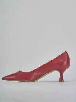 Décolleté e slingback tacco 5cm pelle rosso
