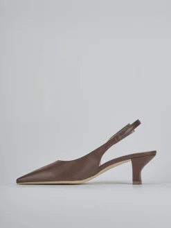 Décolleté e slingback tacco 6cm pelle testa