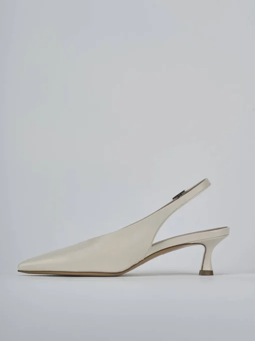 Décolleté e slingback tacco 5cm pelle beige