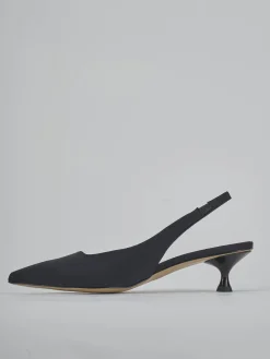 Décolleté e slingback tacco 4cm licra nero