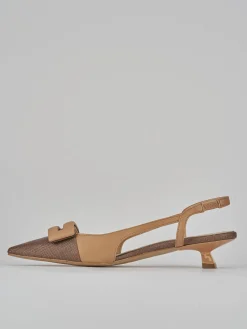Décolleté e slingback tacco 3cm pelle testa