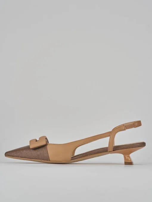 Décolleté e slingback tacco 3cm pelle testa