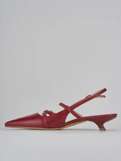 Décolleté e slingback tacco 3cm pelle bordo'