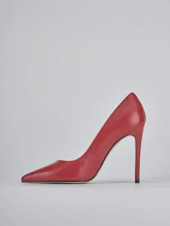 Décolleté e slingback tacco 10cm pelle rosso