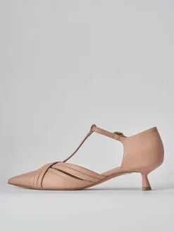 Décolleté e slingback tacco 5cm pelle rosa