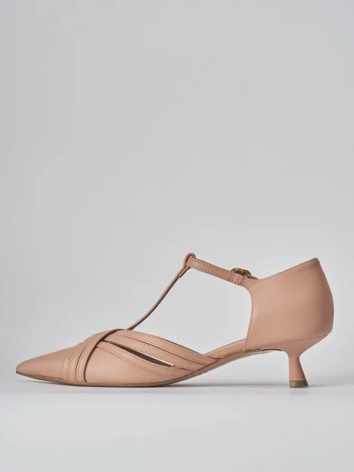 Décolleté e slingback tacco 5cm pelle rosa