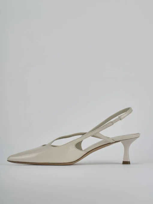Décolleté e slingback tacco 5cm pelle beige