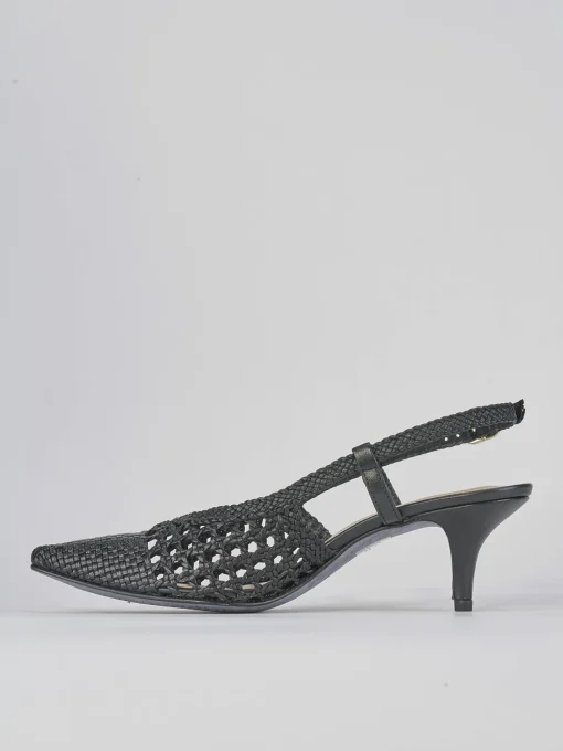 Décolleté e slingback tacco 5cm pelle nero