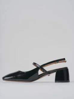 Décolleté e slingback tacco 5cm vernice nero