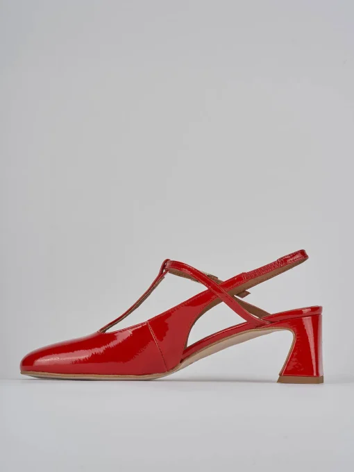 Décolleté e slingback tacco 5cm pelle rosso