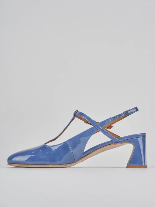 Décolleté e slingback tacco 5cm pelle jeans
