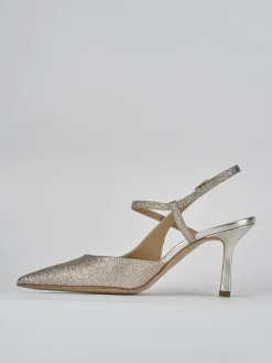Décolleté e slingback tacco 7cm glitter rosa