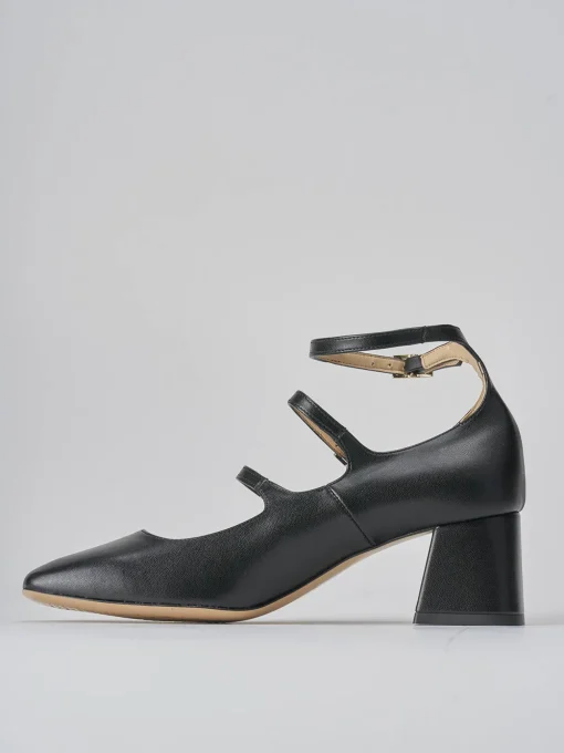 Décolleté e slingback tacco 6cm pelle nero