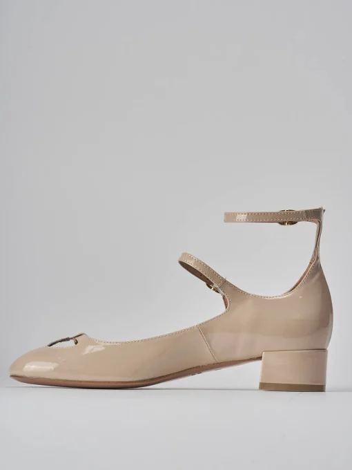 Décolleté e slingback tacco 3cm vernice beige