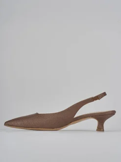 Décolleté e slingback tacco 4cm pelle testa