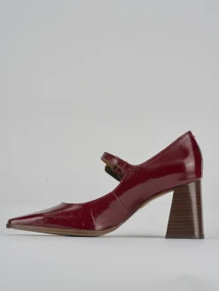 Décolleté e slingback tacco 7cm vernice bordo'