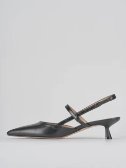 Décolleté e slingback tacco 5cm pelle nero