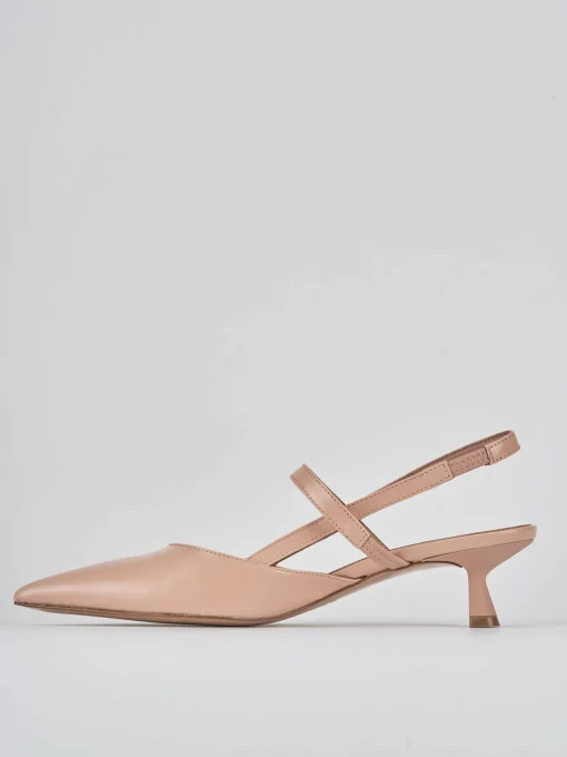 Décolleté e slingback tacco 5cm pelle rosa