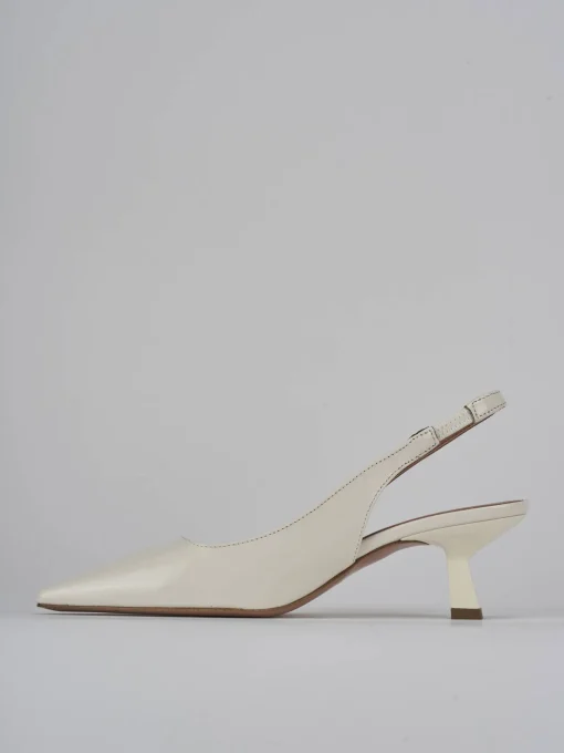 Décolleté e slingback tacco 6cm vernice bianco