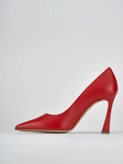 Décolleté e slingback tacco 9cm pelle rosso