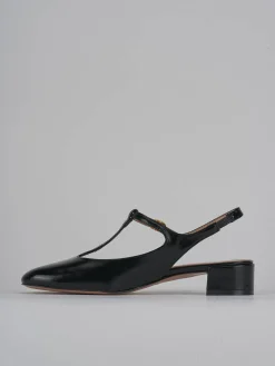 Décolleté e slingback tacco 3cm vernice nero