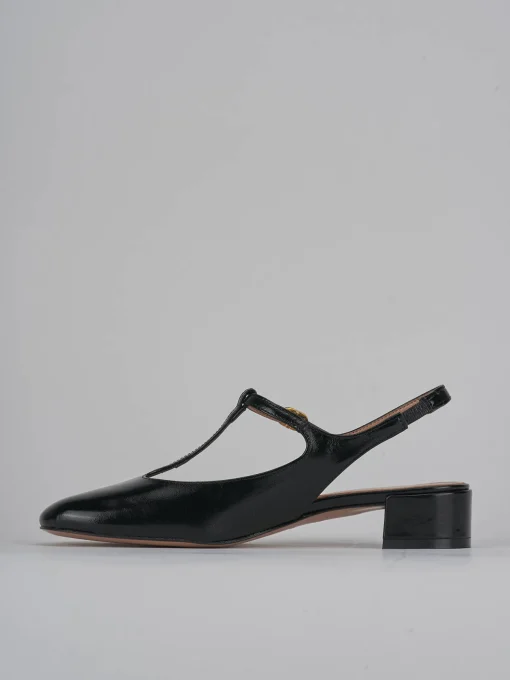Décolleté e slingback tacco 3cm vernice nero