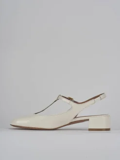 Décolleté e slingback tacco 3cm vernice bianco