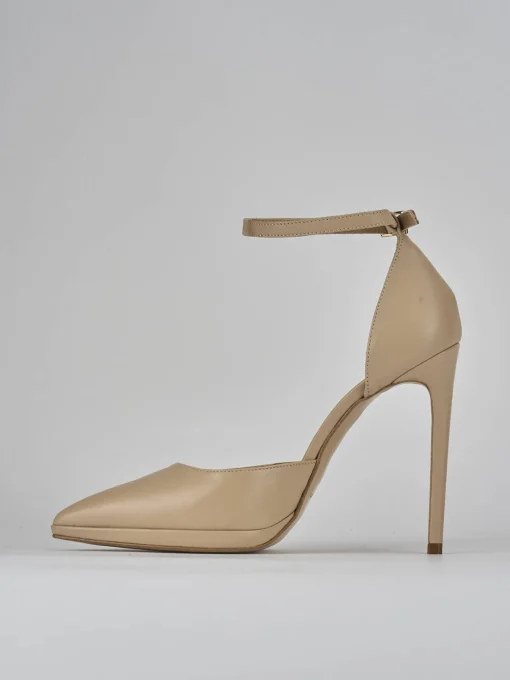 Décolleté e slingback tacco 11cm pelle marrone