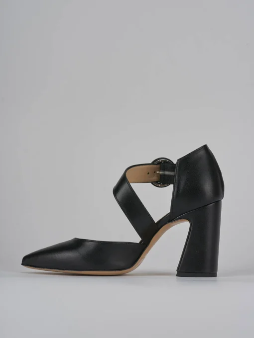 Décolleté e slingback tacco 9cm pelle nero