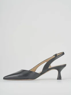 Décolleté e slingback tacco 6cm pelle nero