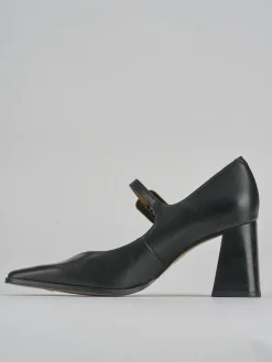 Décolleté e slingback tacco 7cm pelle nero