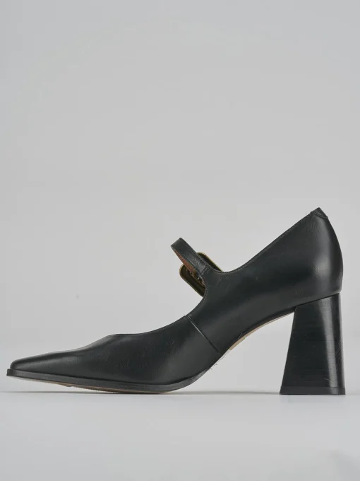 Décolleté e slingback tacco 7cm pelle nero