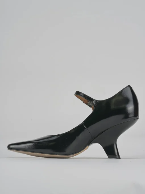 Décolleté e slingback tacco 6cm pelle nero