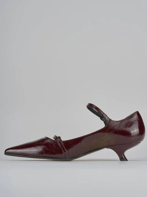 Décolleté e slingback tacco 4cm vernice bordo'