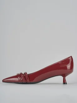 Décolleté e slingback tacco 5cm vernice bordo'