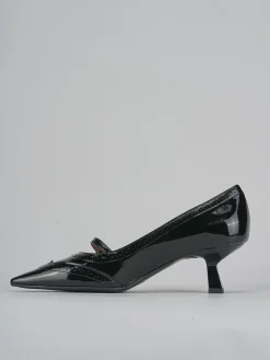 Décolleté e slingback tacco 6cm vernice nero