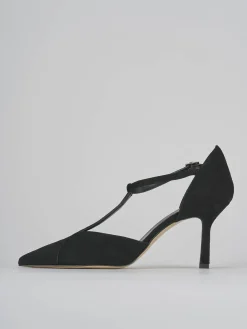 Décolleté e slingback tacco 8cm camoscio nero
