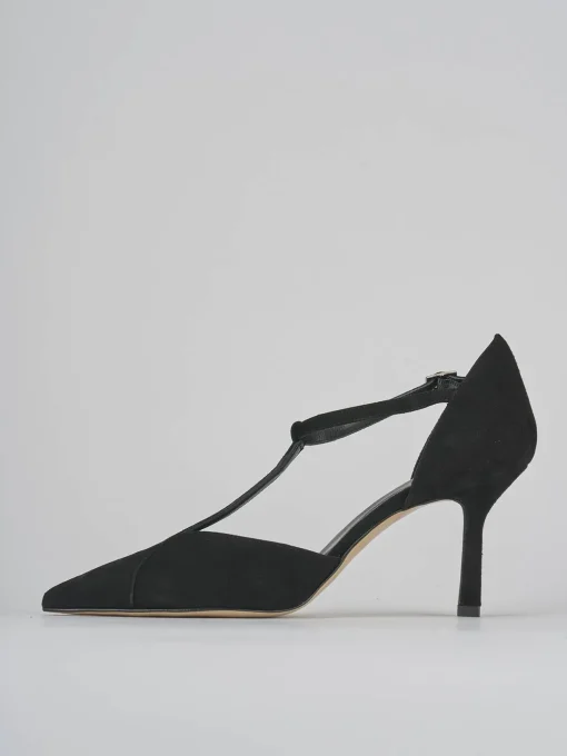 Décolleté e slingback tacco 8cm camoscio nero