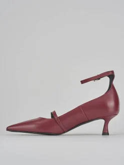 Décolleté e slingback tacco 3cm pelle bordo'