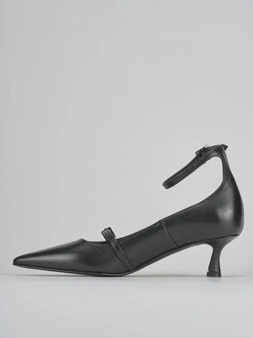 Décolleté e slingback tacco 3cm pelle nero
