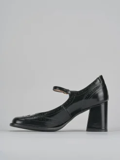 Décolleté e slingback tacco 8cm pelle nero