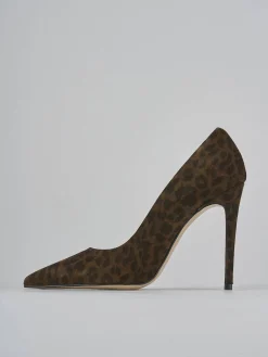 Décolleté e slingback tacco 10cm camoscio multicolor