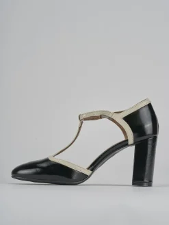 Décolleté e slingback tacco 8cm pelle nero