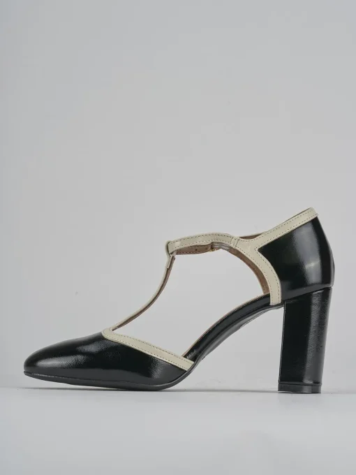 Décolleté e slingback tacco 8cm pelle nero