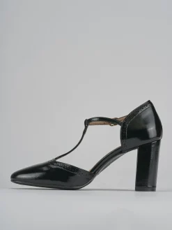 Décolleté e slingback tacco 8cm pelle nero