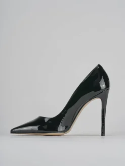 Décolleté e slingback tacco 10cm vernice nero