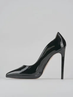 Décolleté e slingback tacco 11cm vernice nero