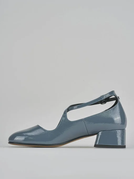 Décolleté e slingback tacco 4cm vernice jeans