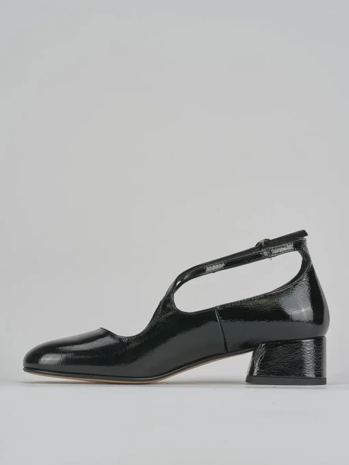 Décolleté e slingback tacco 4cm vernice nero